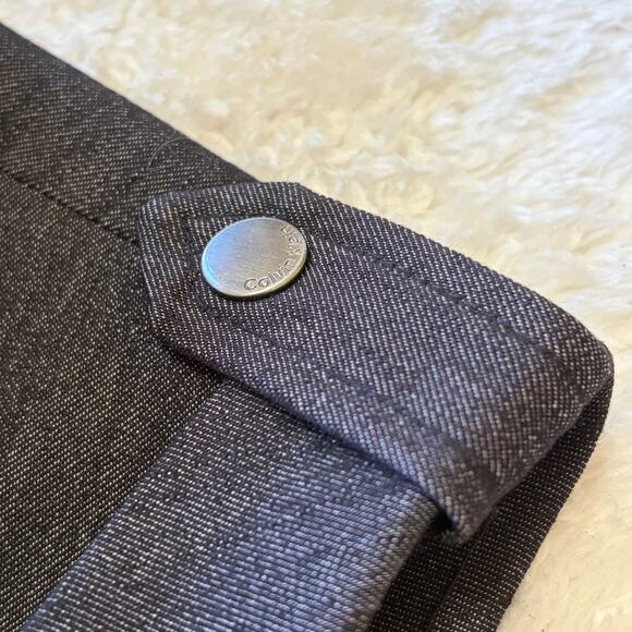 Calvin Klein Sheath Dress Size 2 Black Denim Sleeveless Snap Button Business - Picture 7 of 10